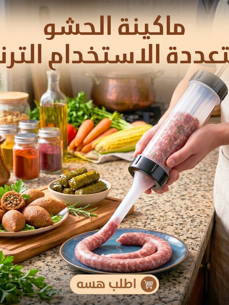 اداة حشو اللحوم مع 3 انابيب حشو السجق من الستانلس ستيل متعدد الالوان