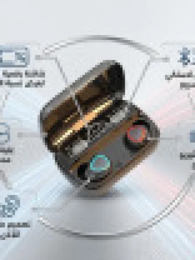 سماعات اذن M10 بلوتوث 5.0 داخل الاذن مع شاشة LED ذكية اسود